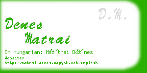 denes matrai business card